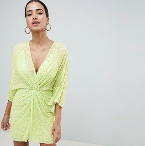 green sequin dress asos